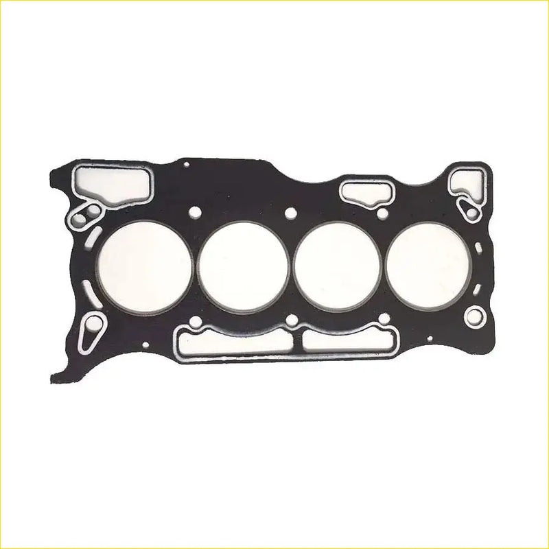 Black cylinder head gasket with four circular openings and precise cutouts for nissan micra tiida versa 1.6 hr16de