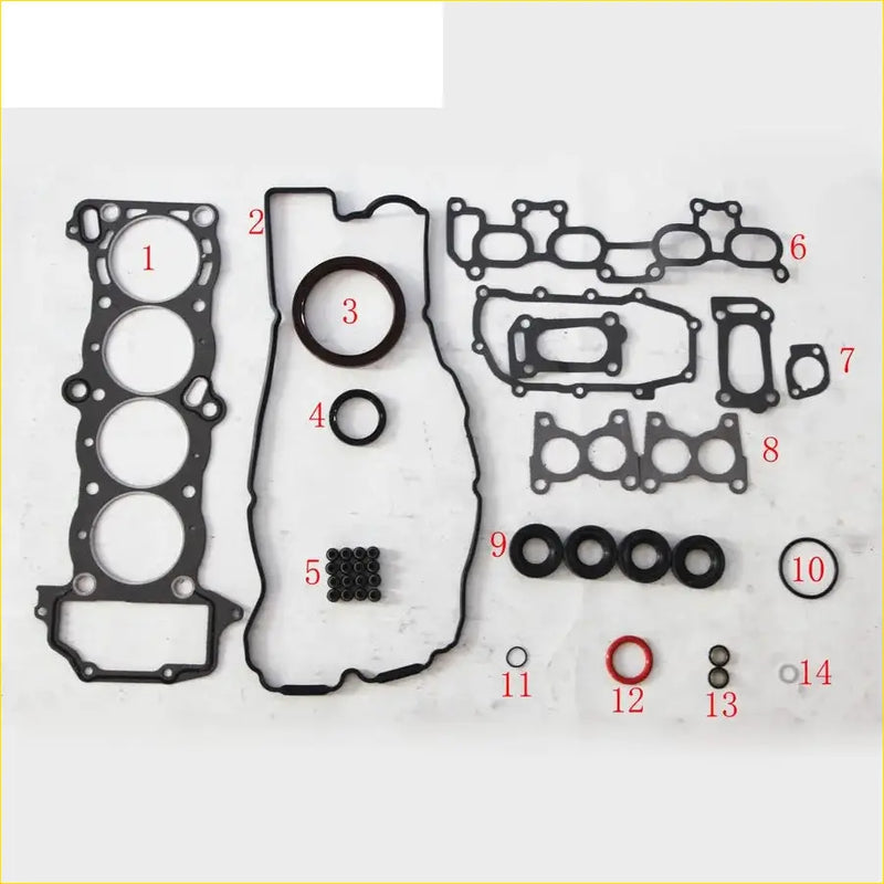 Black rubber gasket set for nissan tsuru sunny primera 16v ga16ds engine components by gasket pro