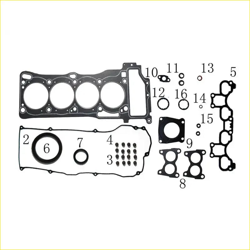Black rubber gasket set for engine components gasket pro qg18de nissan sentra 1.8l full set