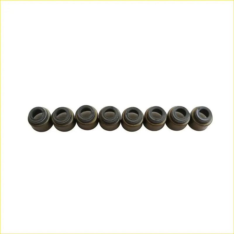 Set of eight dark metallic gasket pro r2 rf valve stem oil seals with black rubber gaskets for mazda e2200 bus