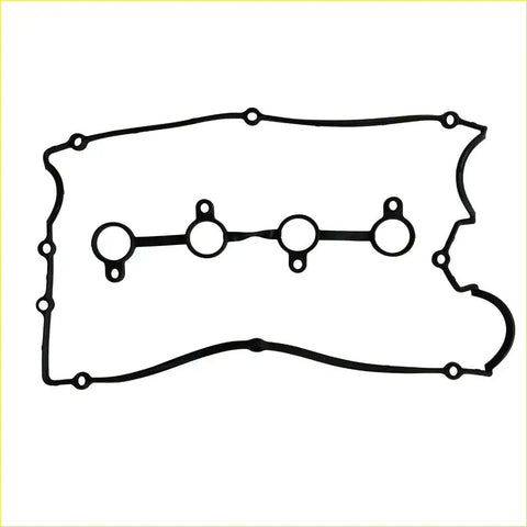 Black rubber valve cover gasket with circular cutouts and mounting holes for hyundai ef sonata 16v 2.4l engine