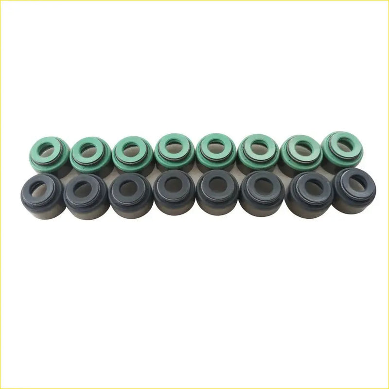 Set of green and black engine valve stem oil seals for subaru legacy 2.0l ej204 by gasket pro 16pcs