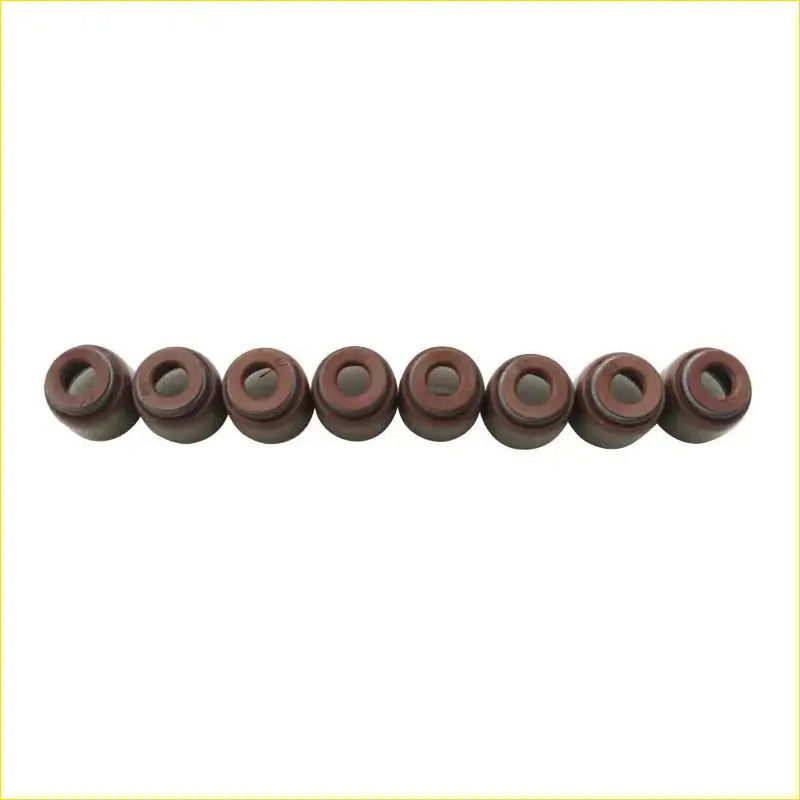 Set of eight brown rubber valve stem oil seal gaskets for Suzuki Every 16v or Maruti Gypsy 13L engine components