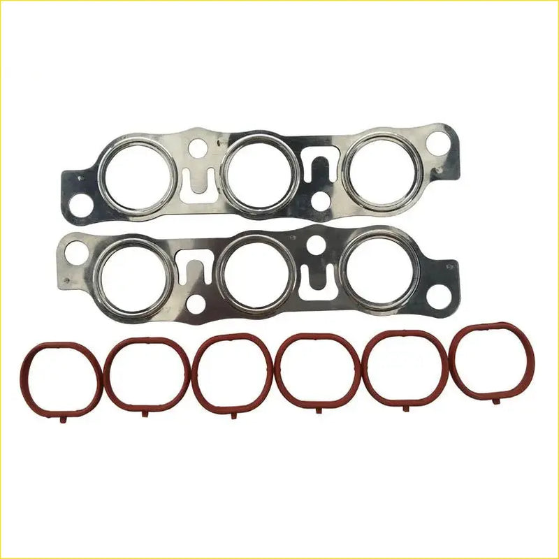 Set of two metallic engine head gaskets with red rubber seals for toyota altezza 2.0l vvti intake and exhaust manifold