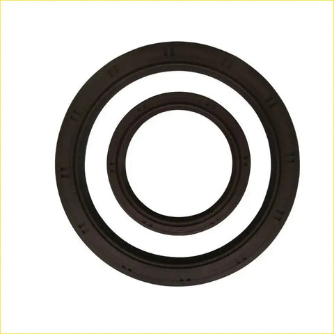 Black rubber crankshaft oil seal ring with concentric design and embossed markings for nissan navara frontier king-cab