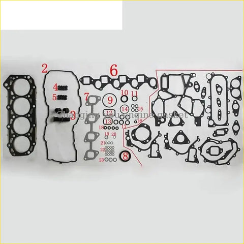 Black rubber engine gasket set with various shapes for gasket pro nissan urvan terrano caravan navara 3.0 di metal