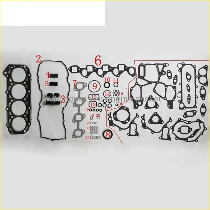 Black rubber engine gasket set with various shapes for gasket pro nissan urvan terrano caravan navara 3.0 di metal
