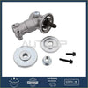 Silver metallic power steering gear box with chrome washers and black bolts for redmax bcz260s trz230s exz2401s-bc