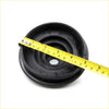 Black rubber gear lever cover shift boot with concentric ridges and central hole measured by yellow tape for mazda familia
