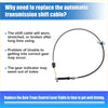 Black gear shift cable for toyota sienna 2004-2010 with metallic connectors and coiled section showing back side