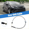 Black gear shift cable for toyota sienna 2004-2010 with coiled spring and metal connectors shown from the back side