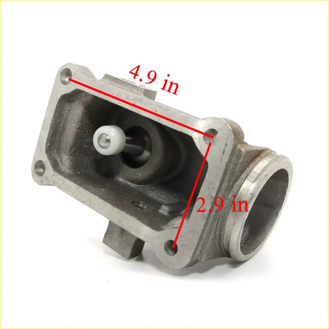 Gray metallic gear shift housing for toyota hilux 1985 with white knob and threaded shaft showing back side