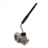 Gray metallic gear shift lever housing with black rubber grip and threaded shaft for toyota hilux 1985