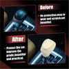 Cream-colored leather gear shift knob cover with beige stitched detailing for Toyota Land Cruiser Prado 2010-2023