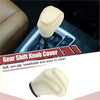 Cream-colored leather gear shift knob cover with beige stitched detailing for Toyota Land Cruiser Prado 2010-2023
