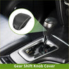 Gear shift knob cover for toyota rav4 2019-2024 in black carbon fiber with white stitching texture