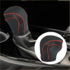 Black leather gear shift knob cover with red thread for toyota c-hr 2017-2021 shown from the back side