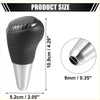 Black and silver gear shift knob for Toyota Avalon 2007-2018 with carbon fiber top leather wrap and polished metal base