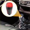 Red and black perforated leather gear shift knob with carbon fiber pattern for toyota tacoma 2016-2022 inner shifter knob