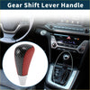 Red and black carbon fiber textured gear shift knob handle with white base for toyota 4runner automatic plastic faux leather