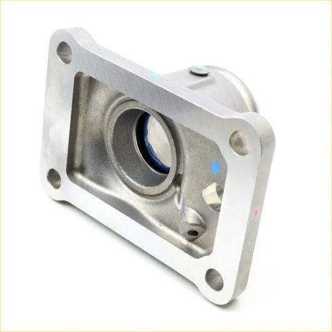 Silver metallic gear shift lever housing for Toyota Hilux 2005-2016 with rectangular flange and blue internal seal ring