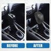 Black carbon fiber textured gear shifting knob cover for Toyota Highlander 2020-2023 shown from the back side