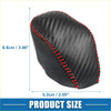 Black carbon fiber textured gear shift knob cover with red stitching for Toyota Highlander 2020-2023