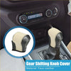 Black and beige faux leather gear shifting knob cover with carbon fiber pattern for toyota 4wd ute offroad rigs