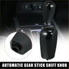 Black automatic gear stick shift knob with textured grip and glossy faux leather finish for toyota land cruiser prado