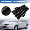 Glossy black plastic car door window pillar post covers for toyota sienna showing the back side of the trim pieces
