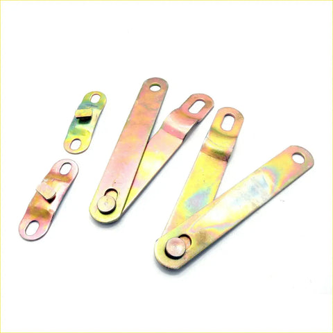 Set of metallic gold and pink hinge brackets for tailgate side link lock compatible with toyota hilux 1995-2005