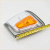 Gray corner indicator light for toyota hilux 1988-1997 with silver frame amber and clear lens and ribbed cover