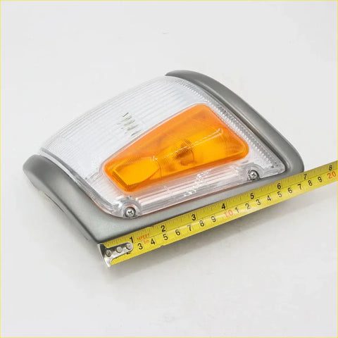 Gray corner indicator light for toyota hilux 1988-1997 with silver frame amber and clear lens and ribbed cover