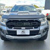 Gray metallic ford ranger px2 2016-2018 with a black metal front grille and functional hood vents