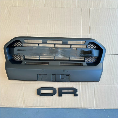Black matte grille for ford ranger px3 wildtrak 2018-2021 with honeycomb mesh inserts and or badge