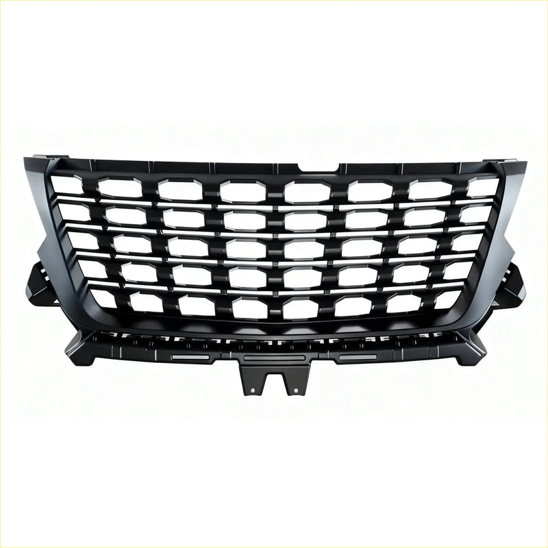 Black plastic front grille for holden colorado 2016-2020 with octagonal grid and rugged angular design