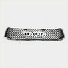 Chrome-finished grille for toyota hilux 2015-2020 with black diamond mesh and white toyota logo on front