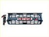 Black honeycomb pattern truck grille for toyota land cruiser fj80 1990-1997 with led light bar and red accent lighting