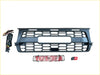Black honeycomb-patterned front grille for toyota land cruiser fj80 1990-1997 with integrated license plate area and hardware