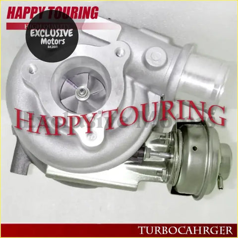 Silver metallic gt2052v turbocharger with sleek industrial design and visible turbine housing for nissan patrol zd30ddti
