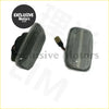 Gray rectangular led door sill guard indicators x 2 with textured grille and black housing for toyota hilux 1988-2005