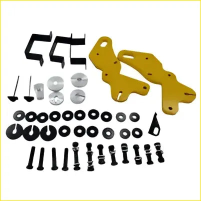 Yellow metal heavy duty recovery tow points with black hardware for mitsubishi pajero sport 2015-on 4wd kit