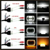 Halo led headlights for toyota hilux ln106 with rectangular clear lens chrome bezel and multiple light modes