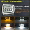 Halo led headlights for toyota hilux ln106 with rectangular chrome housing and multiple circular bulbs in rows