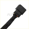 Black plastic halogen to led taillight adapter harness with braided cable housing for ford f-150 shown from back side