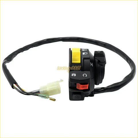 Black handlebar switch start headlight for suzuki ltf250 quadrunner with yellow and red buttons for lights and indicators