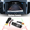 Black rectangular hd backup camera with clear lens and wiring for 170° wide rear view on toyota rav4 2013-2023