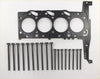 Black engine head gasket with four circular openings and matching black bolts for defender transit mk6 7 convoy tx4