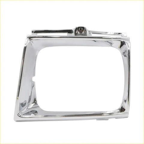 Chrome finished rectangular headlight bezel with rounded corners and central mount for toyota hilux 1988-1997