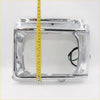 Chrome finished head light door for toyota hilux ute 78-83 with clear lens and visible wiring on right side back view